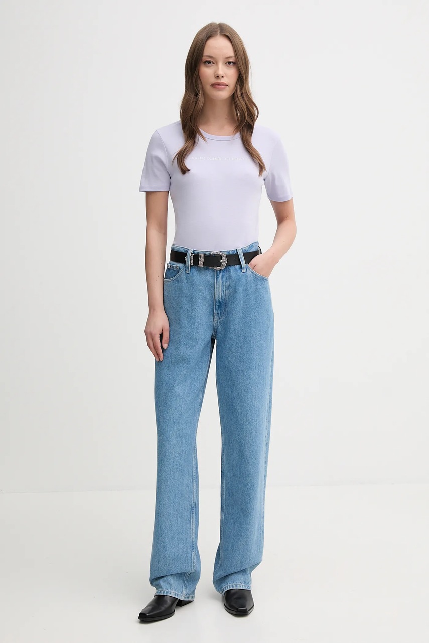 Хлопковая футболка United Colors of Benetton цвет красный 3GA2E16A2