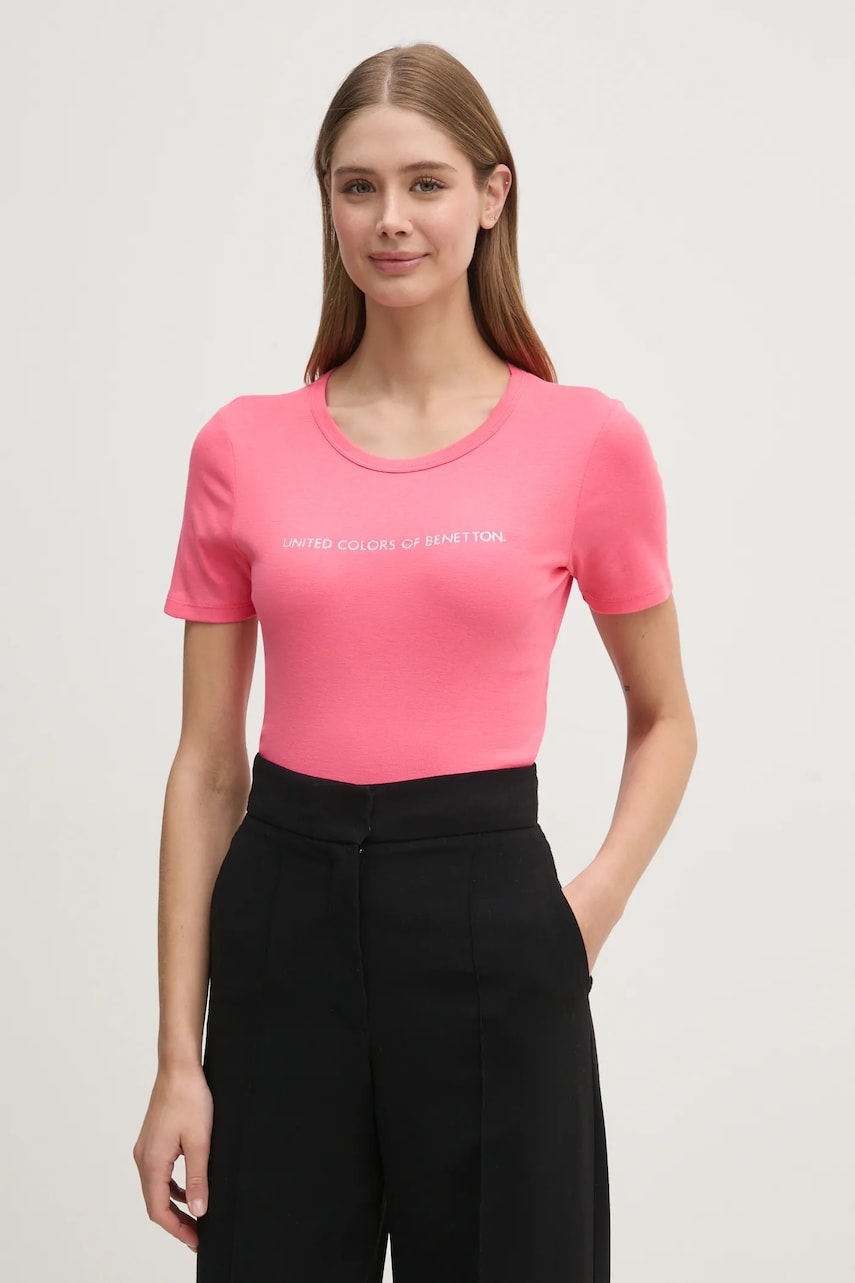 United Colors of Benetton tricou din bumbac femei, culoarea rosu, 3GA2E16A2