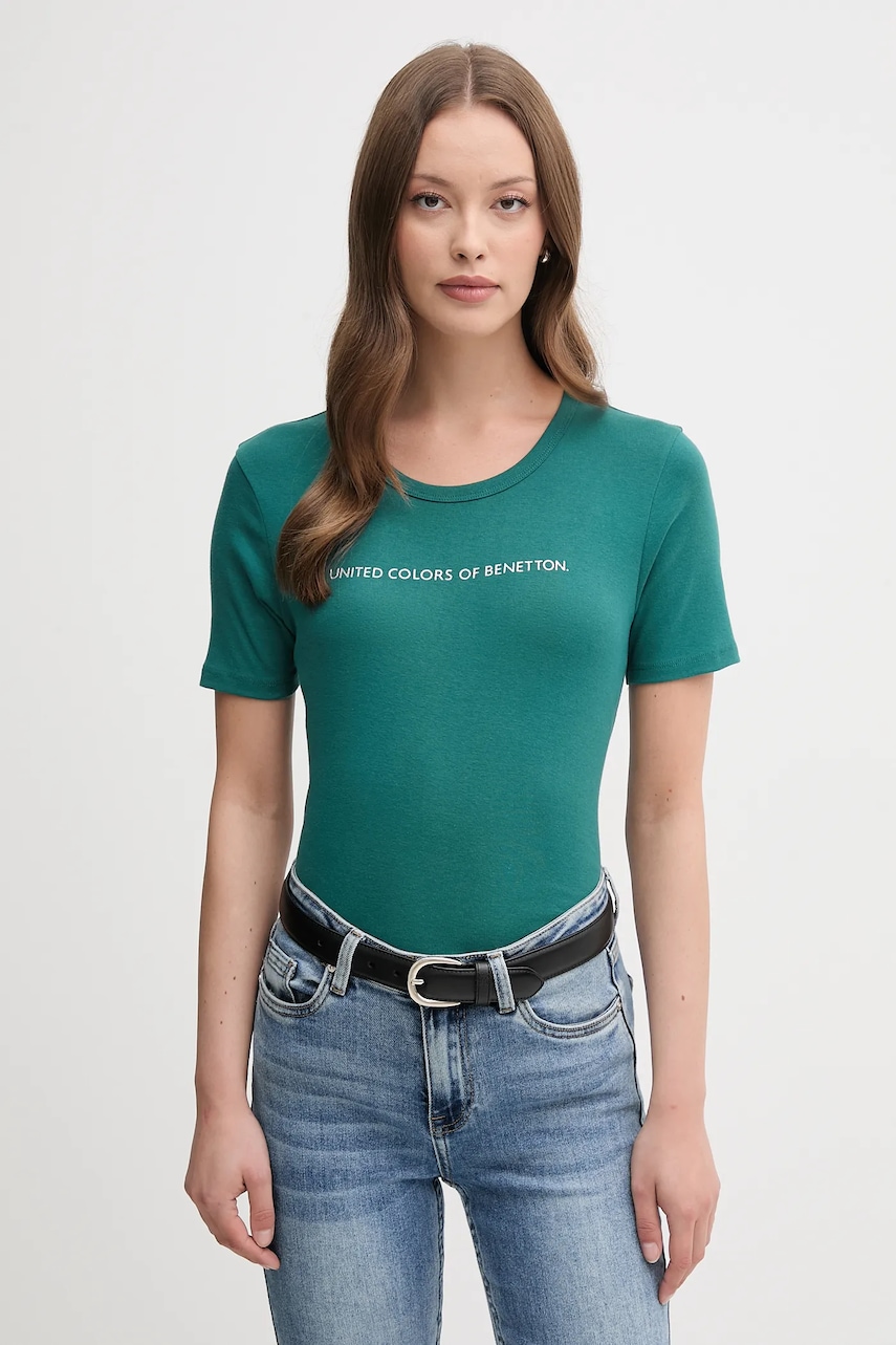 United Colors of Benetton tricou din bumbac culoarea roșu, 3GA2E16A2