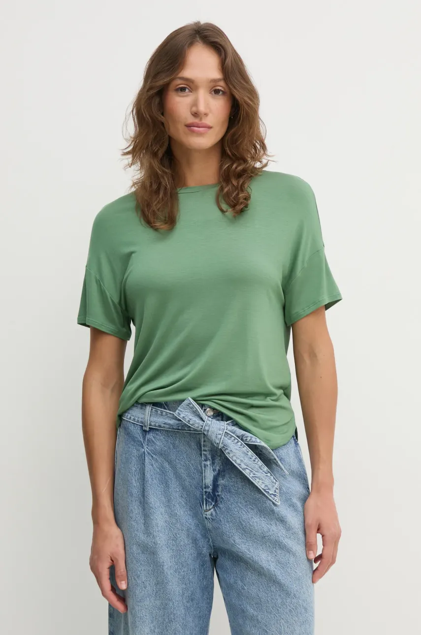 United Colors of Benetton tricou femei, culoarea albastru marin, 3Z12D101X