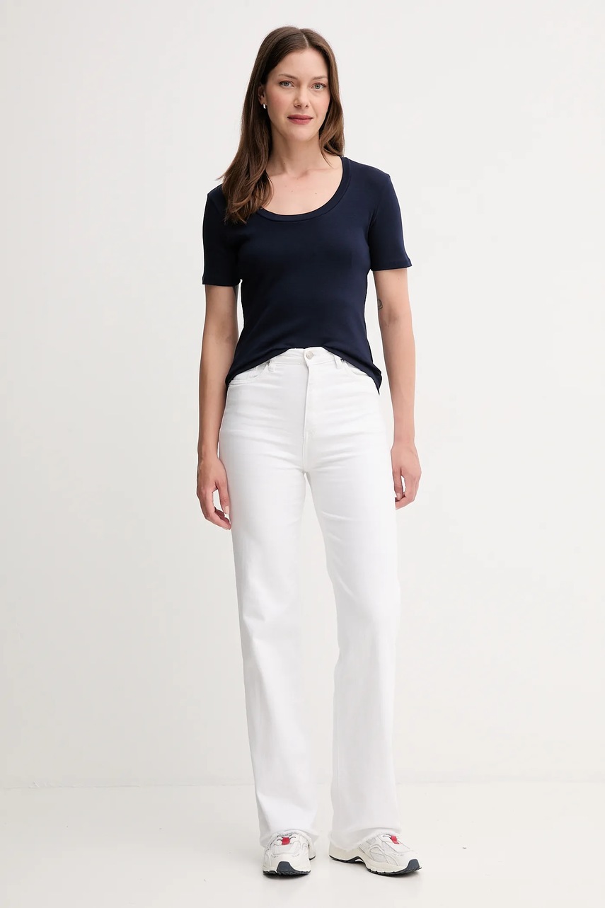 Хлопковая футболка United Colors of Benetton цвет чёрный 3GA2D1066