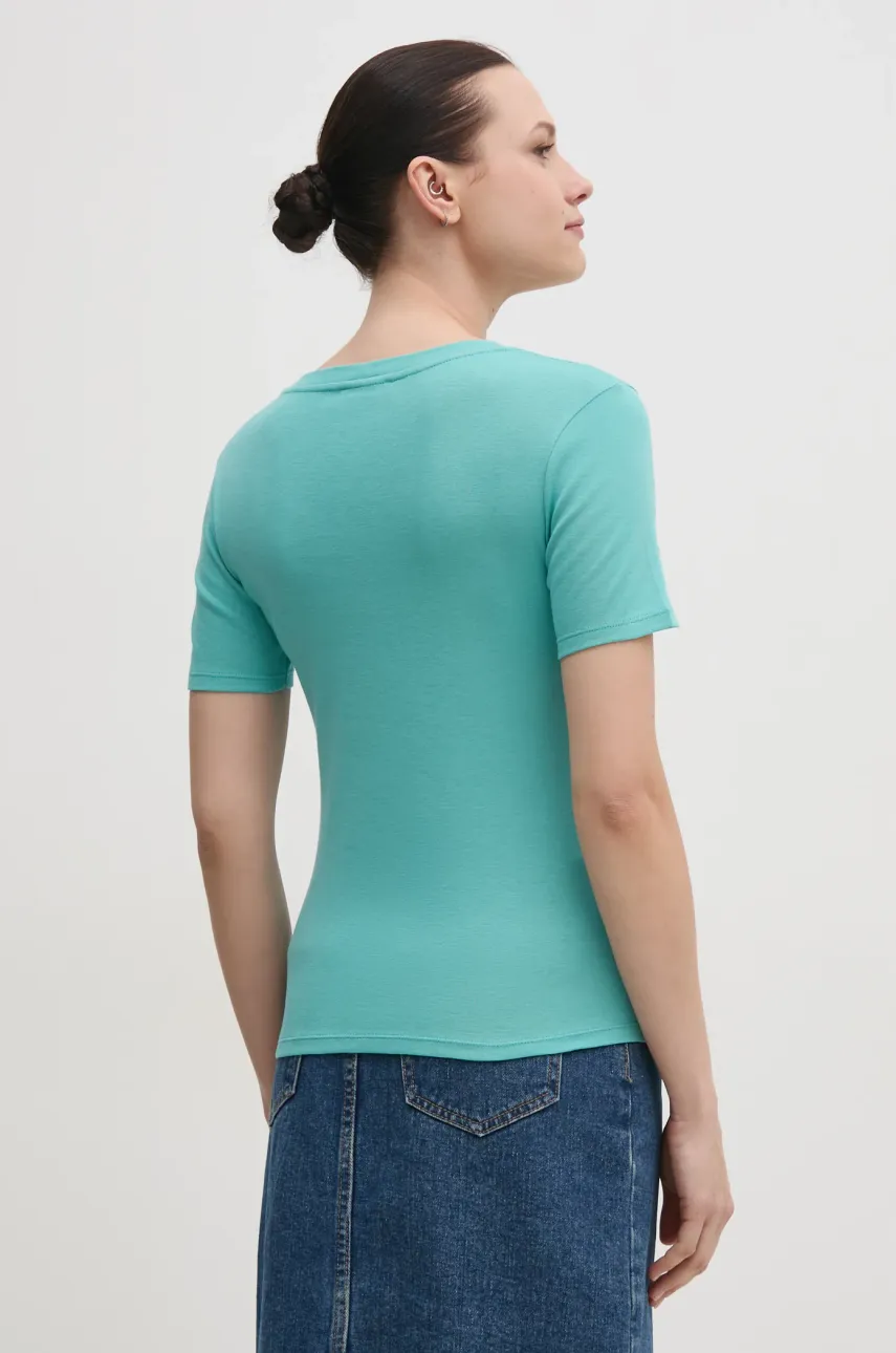 Хлопковая футболка United Colors of Benetton женская цвет чёрный 3GA2D1066 Хлопковая футболка United Colors of Benetton женская цвет чёрный 3GA2D1066