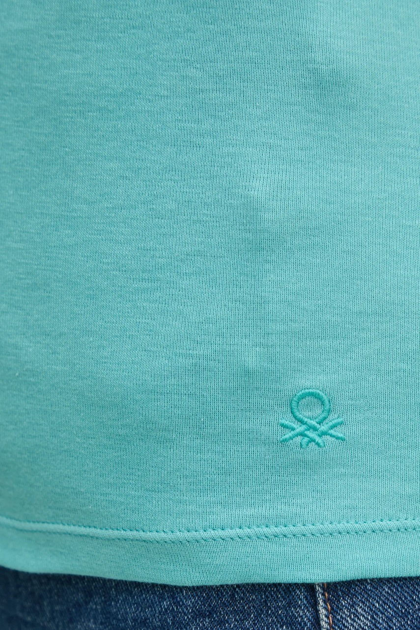 Βαμβακερό μπλουζάκι United Colors of Benetton γυναικείο, χρώμα: μαύρο, 3GA2D1066 φωτογραφία