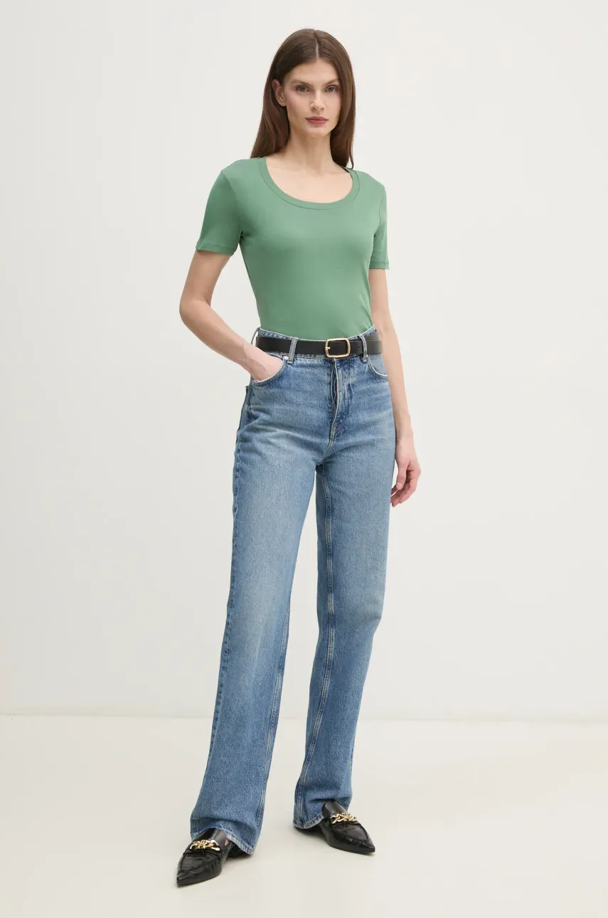 Хлопковая футболка United Colors of Benetton женская цвет чёрный 3GA2D1066 Хлопковая футболка United Colors of Benetton женская цвет чёрный 3GA2D1066