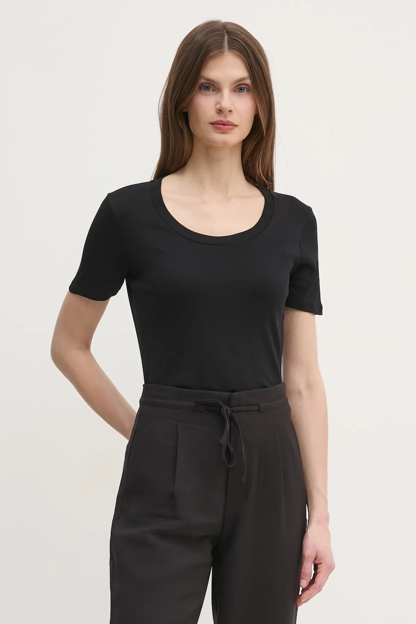 United Colors of Benetton tricou din bumbac femei, culoarea negru United Colors of Benetton tricou din bumbac femei, culoarea negru