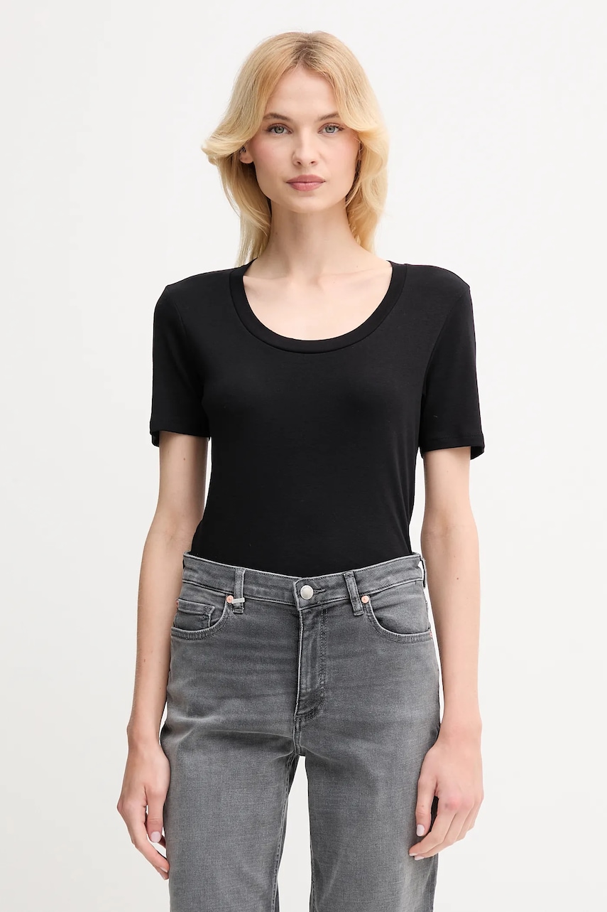 United Colors of Benetton tricou din bumbac culoarea negru, 3GA2D1066