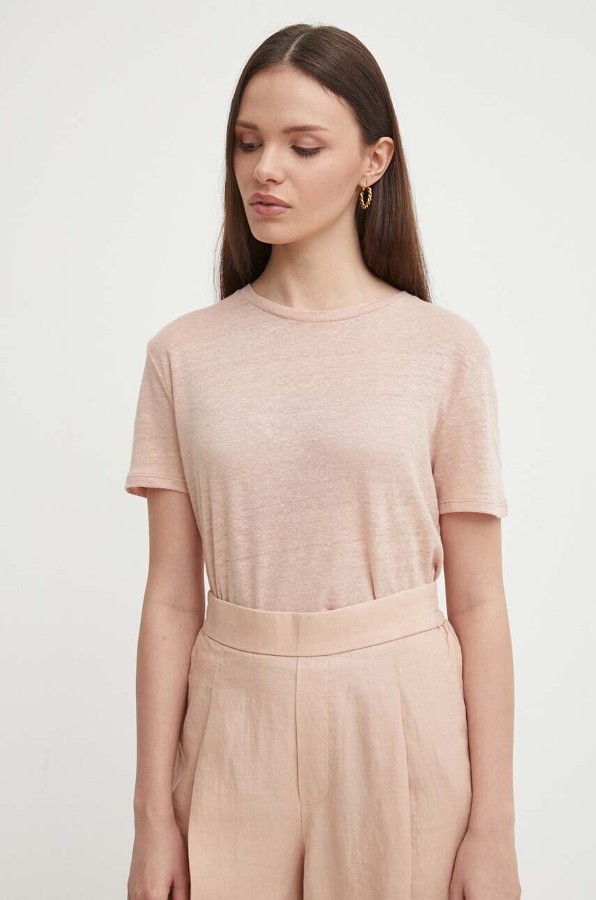 

Ленена тениска United Colors of Benetton в розово, Розов