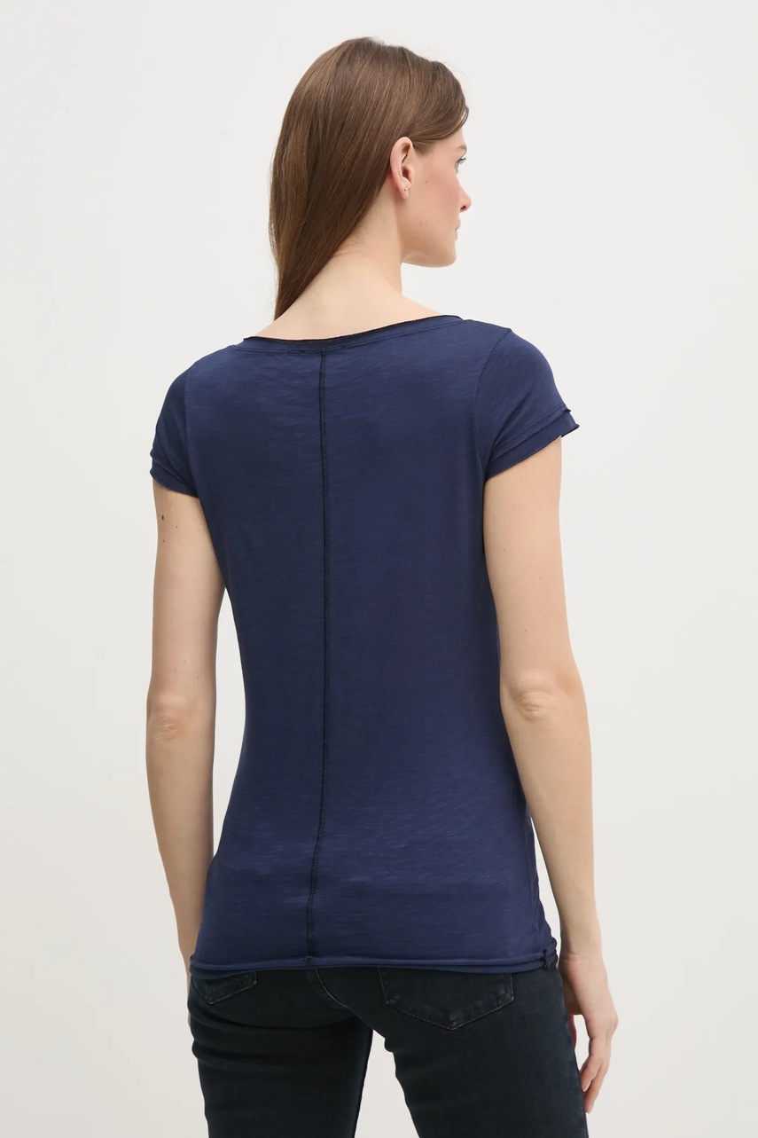 Μπλουζάκι Sisley χρώμα: ναυτικό μπλε φωτογραφία