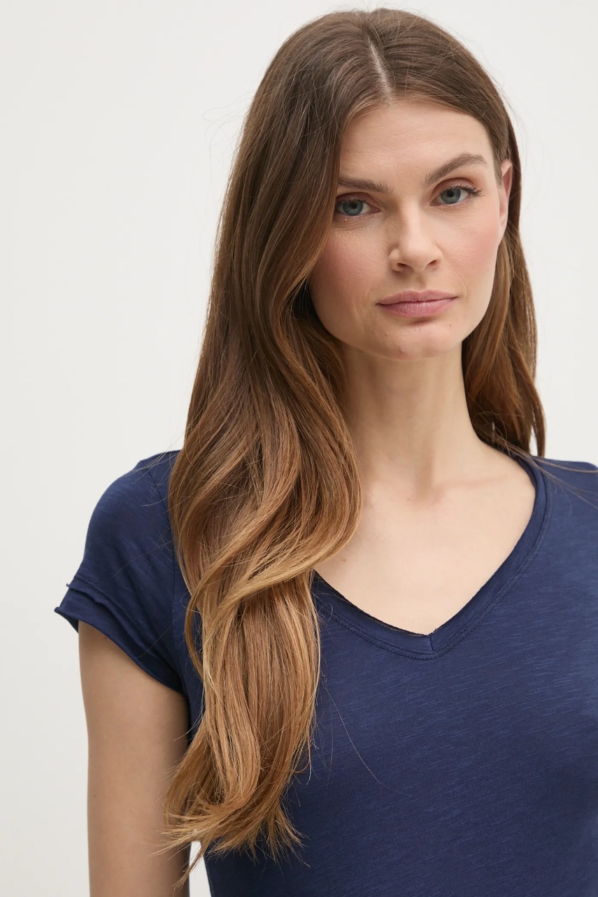 Μπλουζάκι Sisley χρώμα: ναυτικό μπλε φωτογραφία