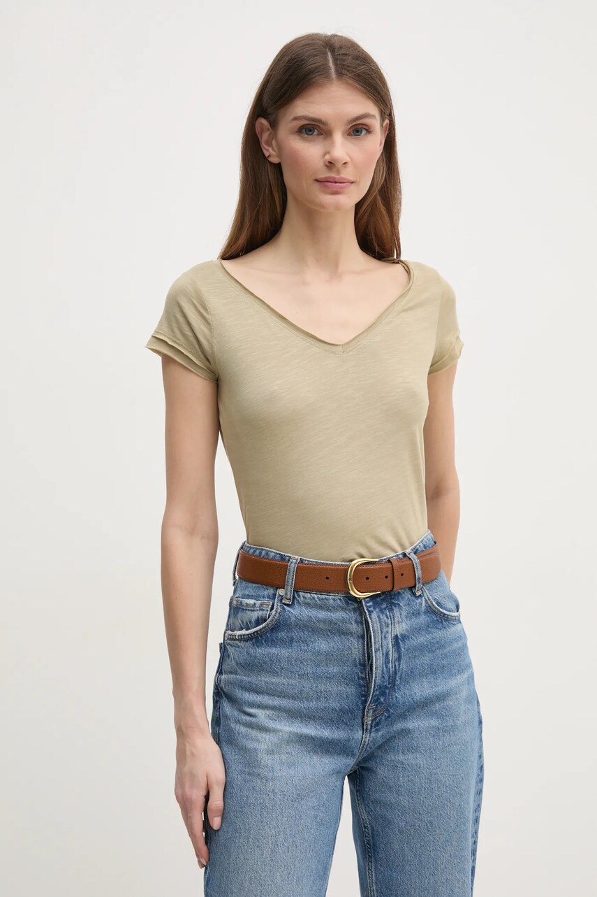 Sisley tricou femei, culoarea verde