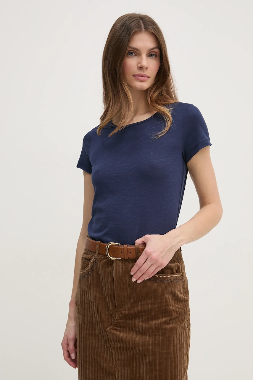 Sisley tricou femei, culoarea albastru marin