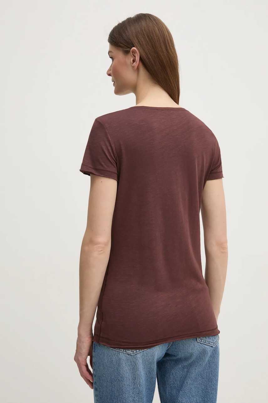 Μπλουζάκι Sisley χρώμα: καφέ φωτογραφία