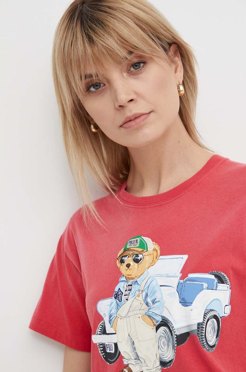

Памучна тениска Polo Ralph Lauren в червено 211935590, Червен