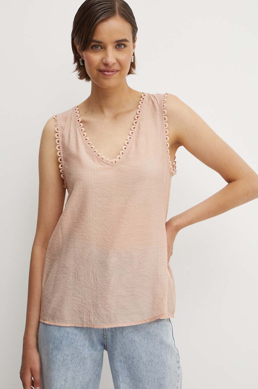 Sisley top femei, culoarea portocaliu