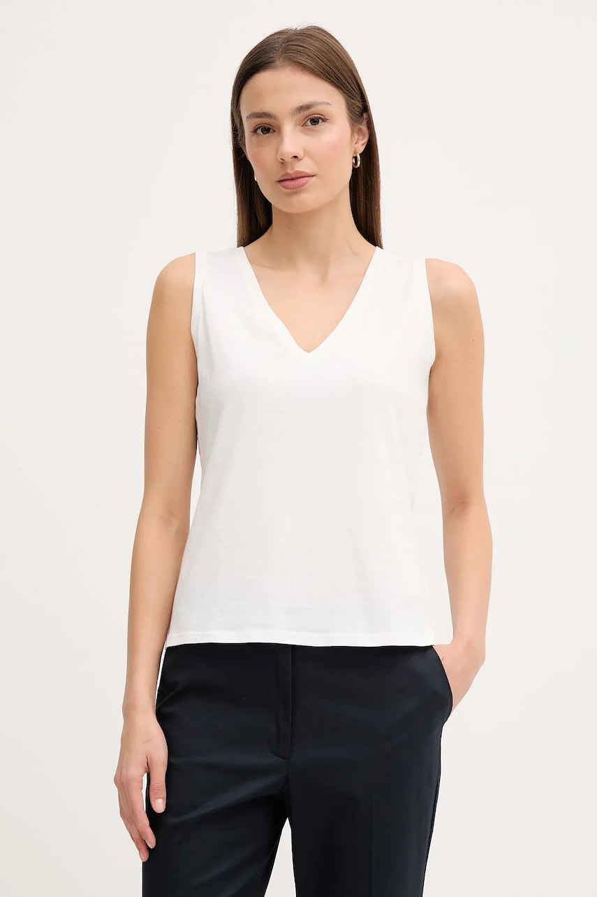 Sisley top din bumbac culoarea negru