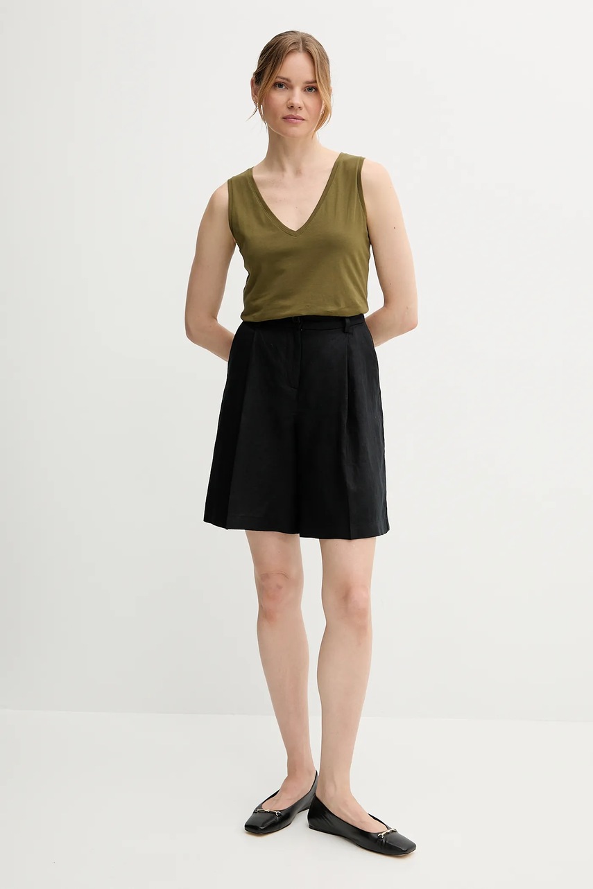 Хлопковый топ Sisley цвет чёрный