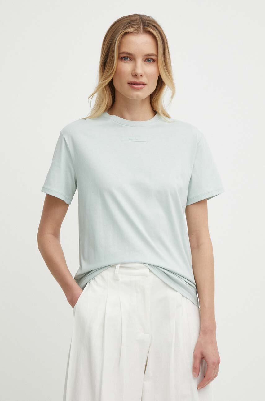 

Памучна тениска Calvin Klein в сиво K20K206629, Син