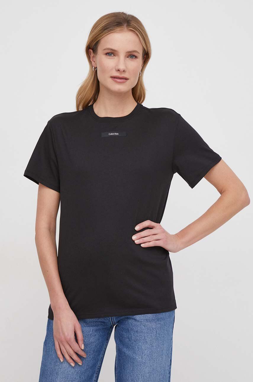 Levně Bavlněné tričko Calvin Klein černá barva, K20K206629