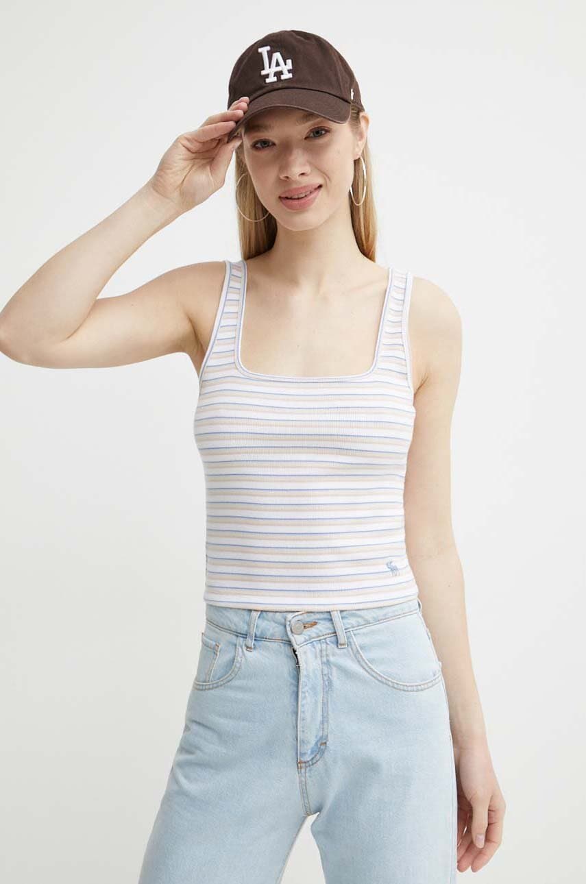 Abercrombie & Fitch top femei, culoarea alb Abercrombie & Fitch top femei, culoarea alb