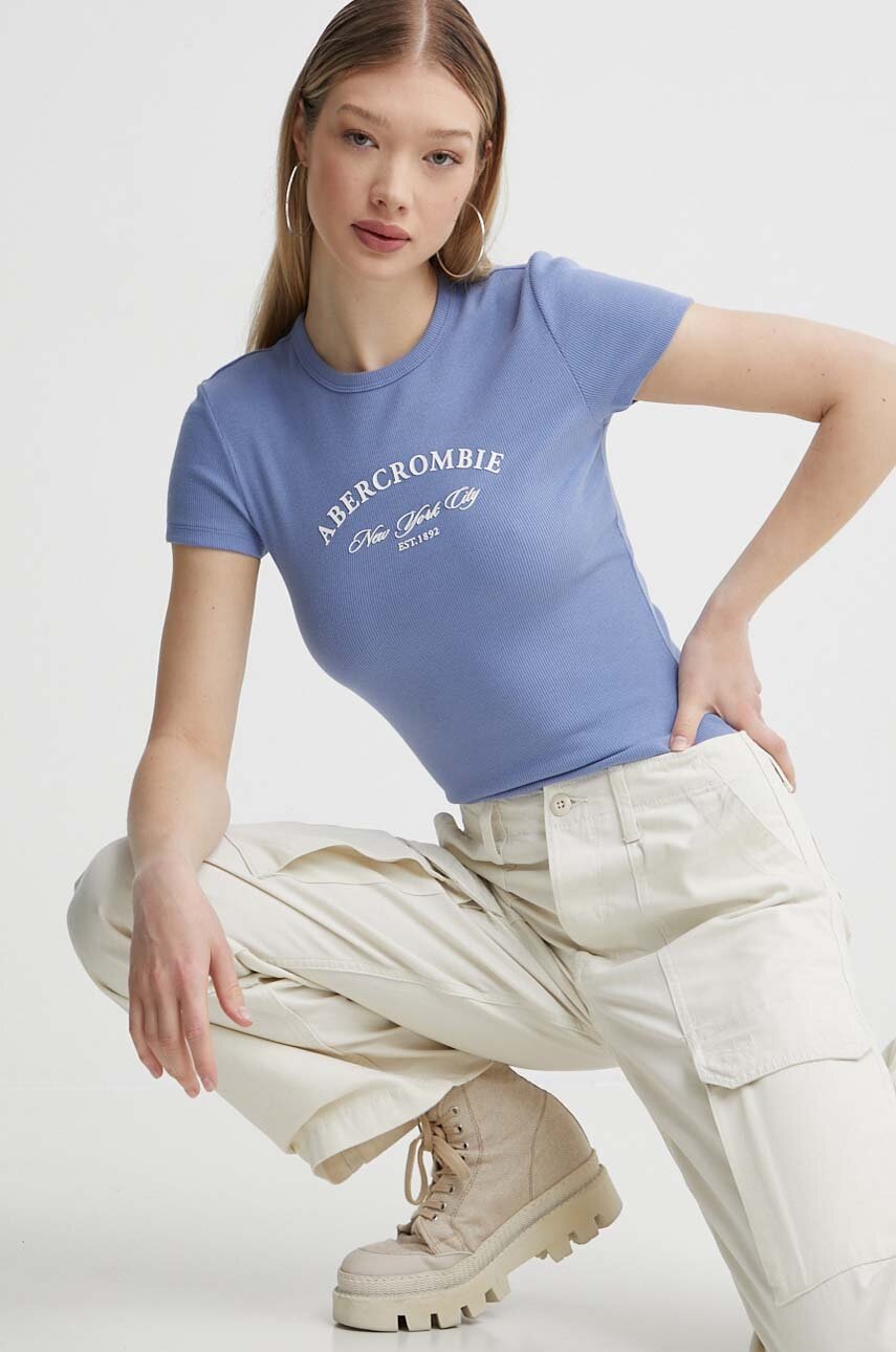 

Тениска Abercrombie & Fitch в синьо, Син