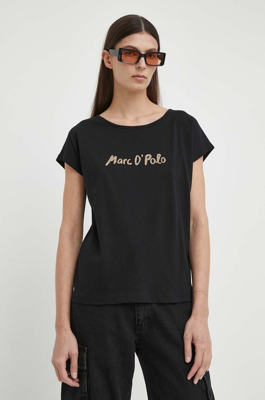 Marc O'Polo tricou din bumbac femei, culoarea negru