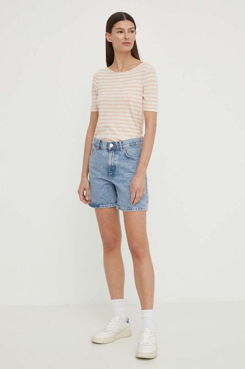 Βαμβακερό μπλουζάκι Marc O'Polo γυναικεία, χρώμα: ροζ 403219651333 φωτογραφία