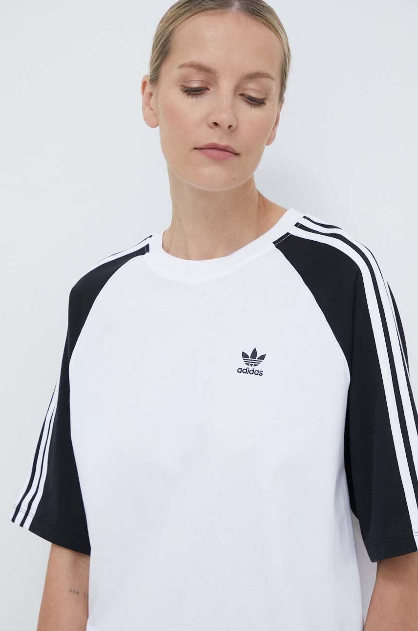 adidas Originals tricou din bumbac femei, culoarea alb