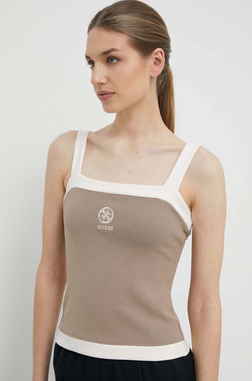 

Топ Guess HARPER дамски в кафяво V4GP00 KBP41, Кафяв
