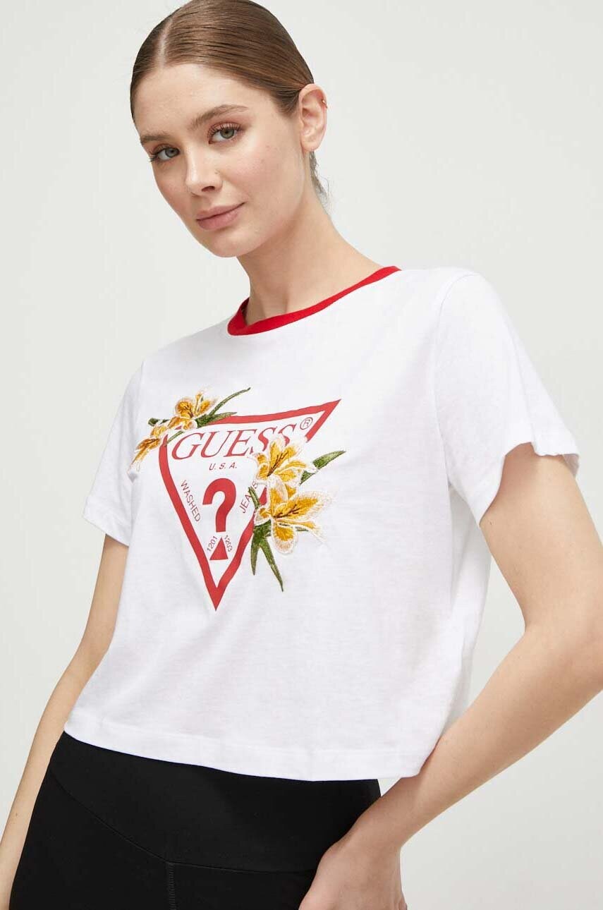Levně Tričko Guess ZOEY bílá barva, V4GI02 K46D1