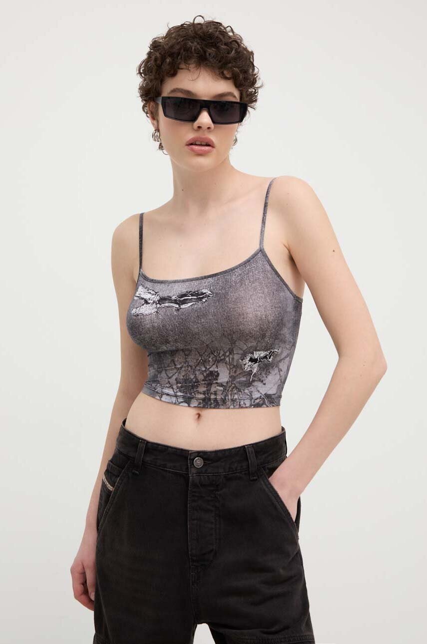 Diesel top femei, culoarea gri