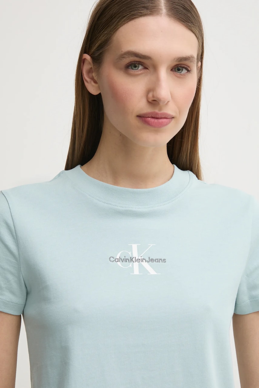Levně Bavlněné tričko Calvin Klein Jeans černá barva, J20J223113