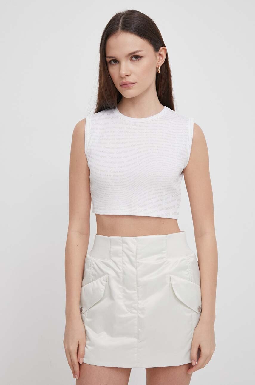 Levně Top Calvin Klein Jeans dámský, bílá barva, J20J223163