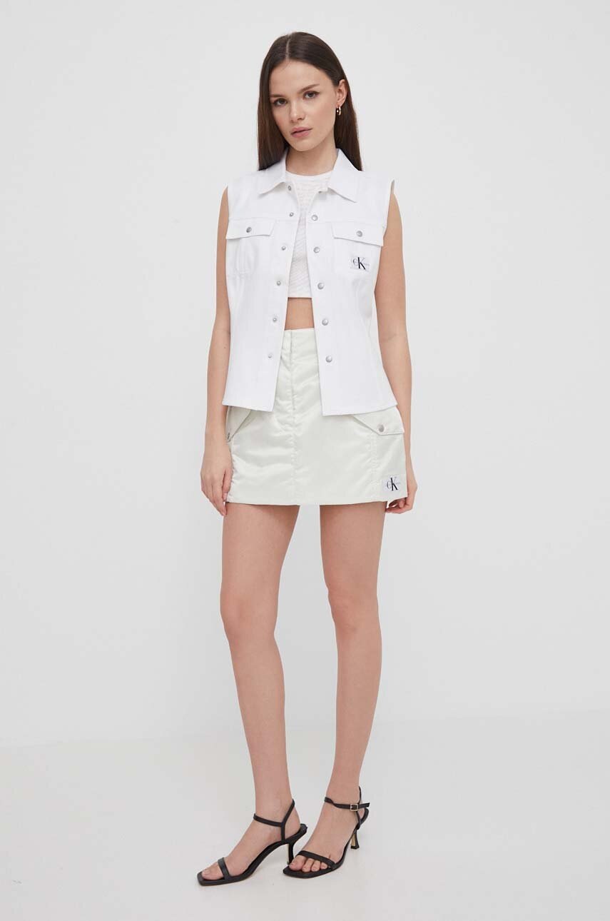Top Calvin Klein Jeans χρώμα: άσπρο φωτογραφία