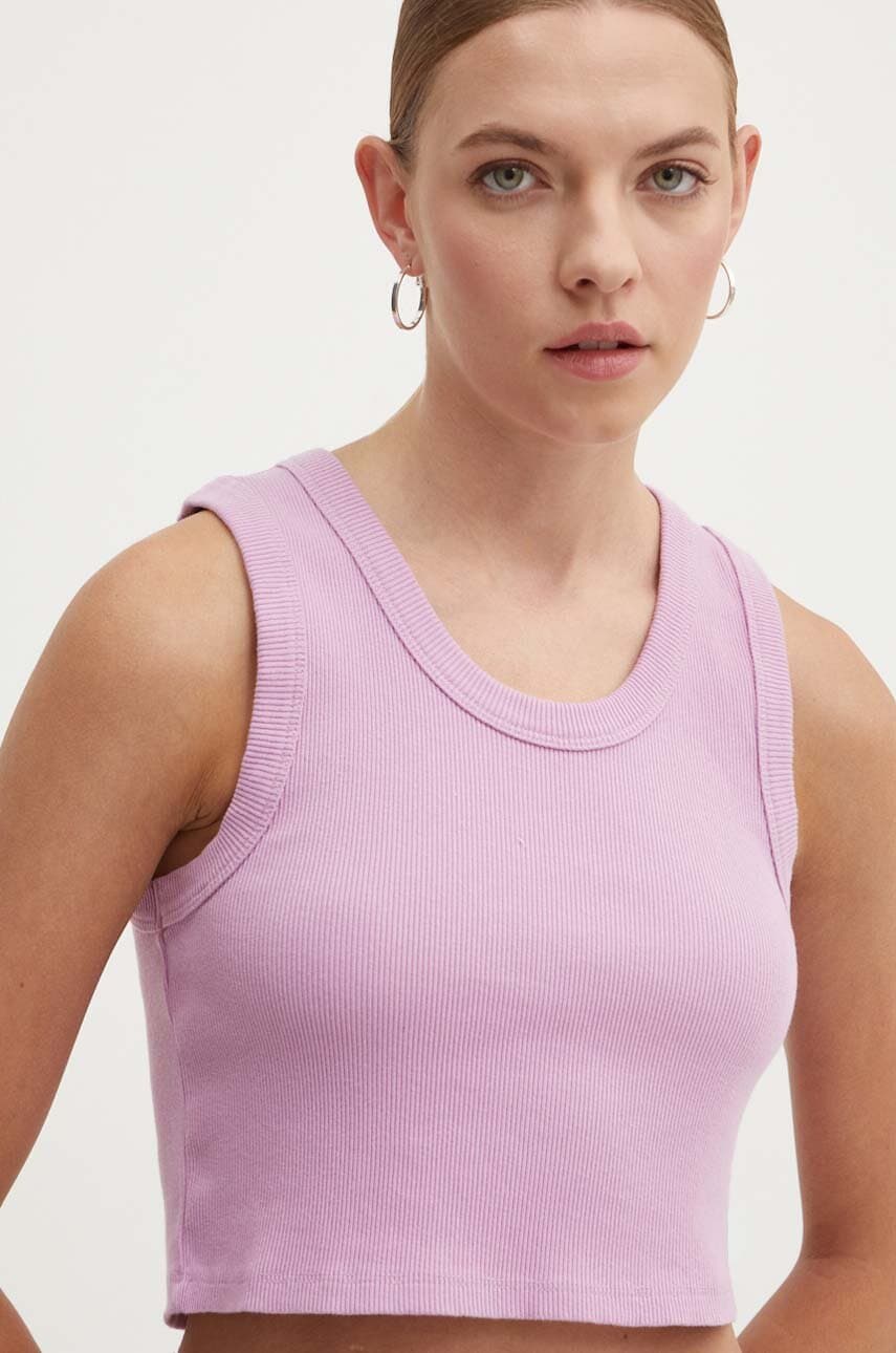 Vans top din bumbac culoarea violet Vans top din bumbac culoarea violet