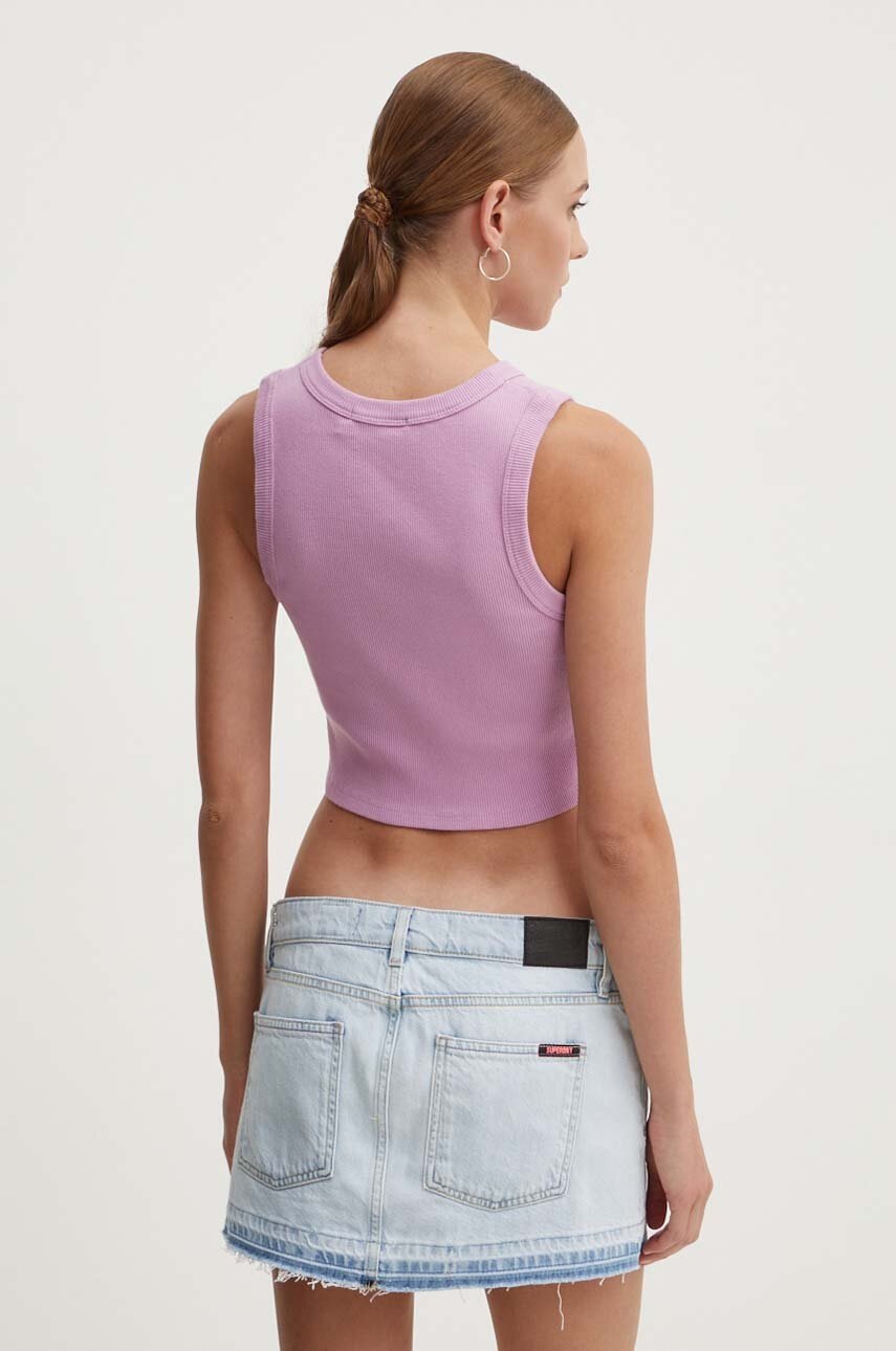 Βαμβακερό τοπ Vans χρώμα: μοβ φωτογραφία