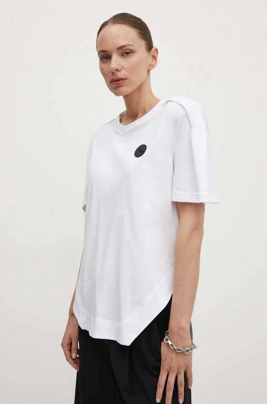 MMC STUDIO tricou din bumbac femei, culoarea alb, PIN.TSHIRT