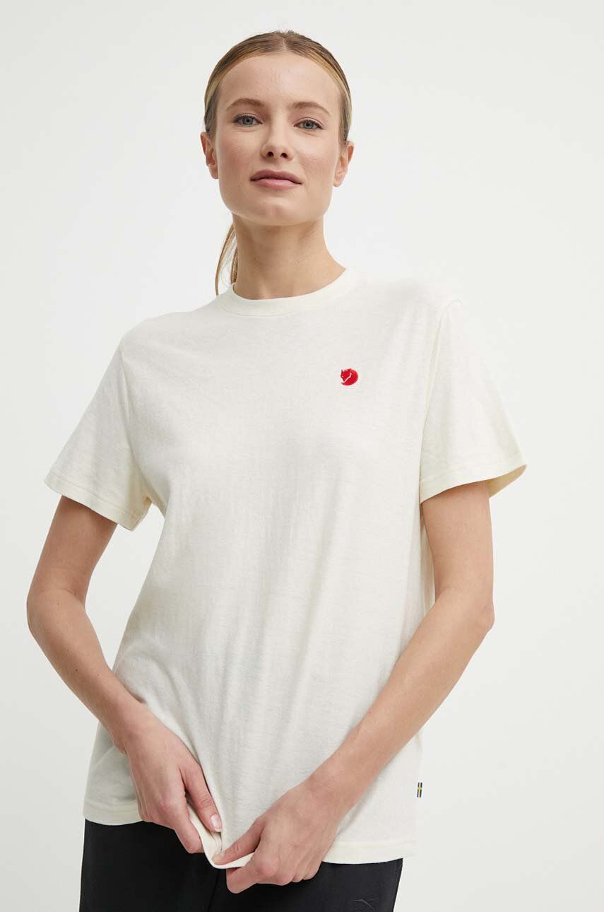 Fjallraven tricou Hemp Blend T-shirt femei, culoarea bej, F14600163