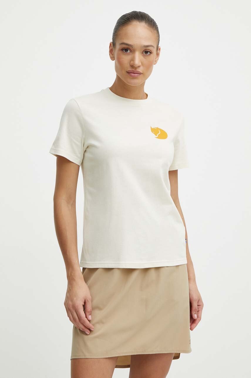 Μπλουζάκι Fjallraven Walk With Nature χρώμα: μπεζ, F14600171 φωτογραφία