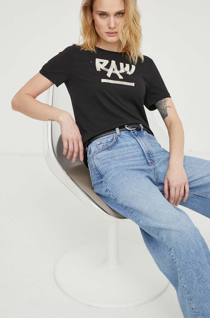 G-Star Raw tricou din bumbac femei, culoarea negru