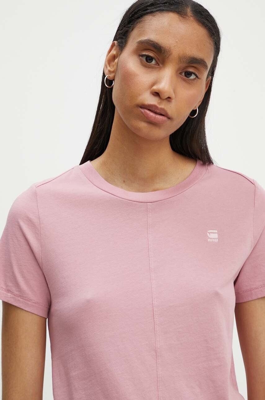 

Памучна тениска G-Star Raw в бяло, Розов