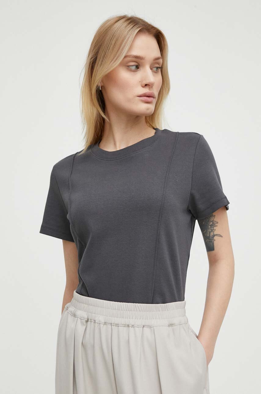 

Памучна тениска G-Star Raw в сиво, Сив