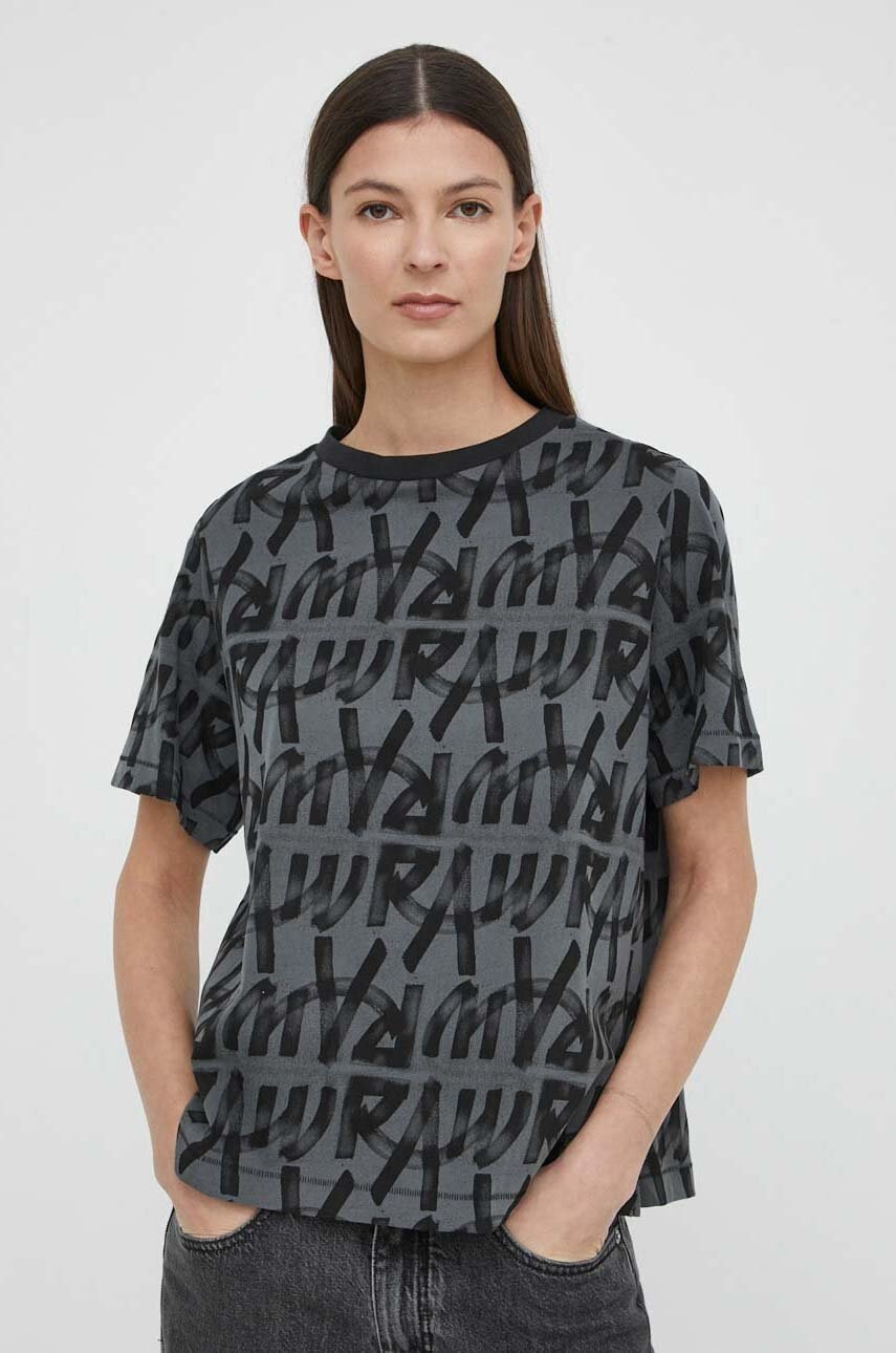 

Памучна тениска G-Star Raw в сиво, Сив