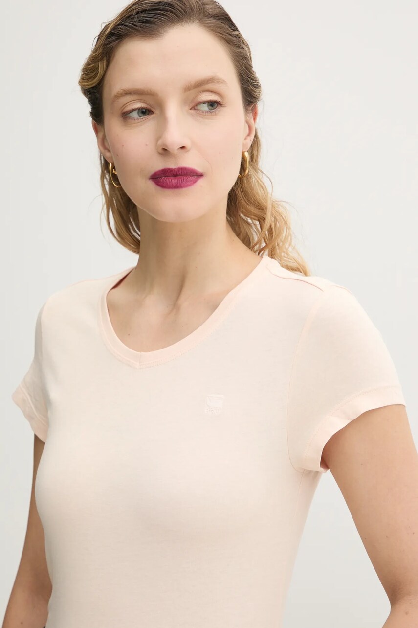 G-Star Raw tricou din bumbac culoarea bej, D24533-4107