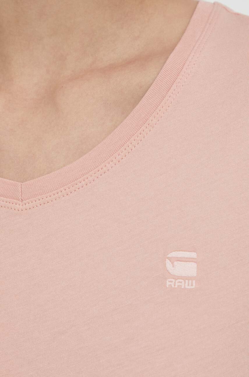 Βαμβακερό μπλουζάκι G-Star Raw χρώμα: ροζ, D24533-4107 φωτογραφία