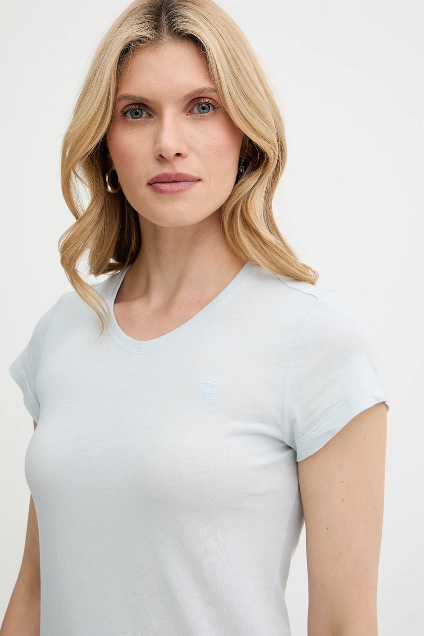 Βαμβακερό μπλουζάκι G-Star Raw χρώμα: μπλε, D24533-4107 φωτογραφία