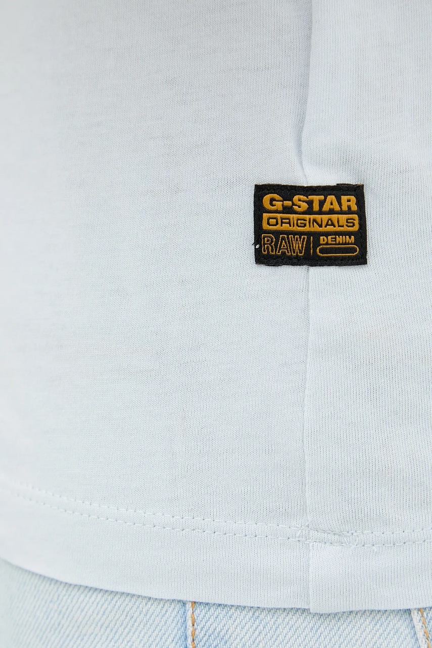 Βαμβακερό μπλουζάκι G-Star Raw χρώμα: μπλε, D24533-4107 φωτογραφία