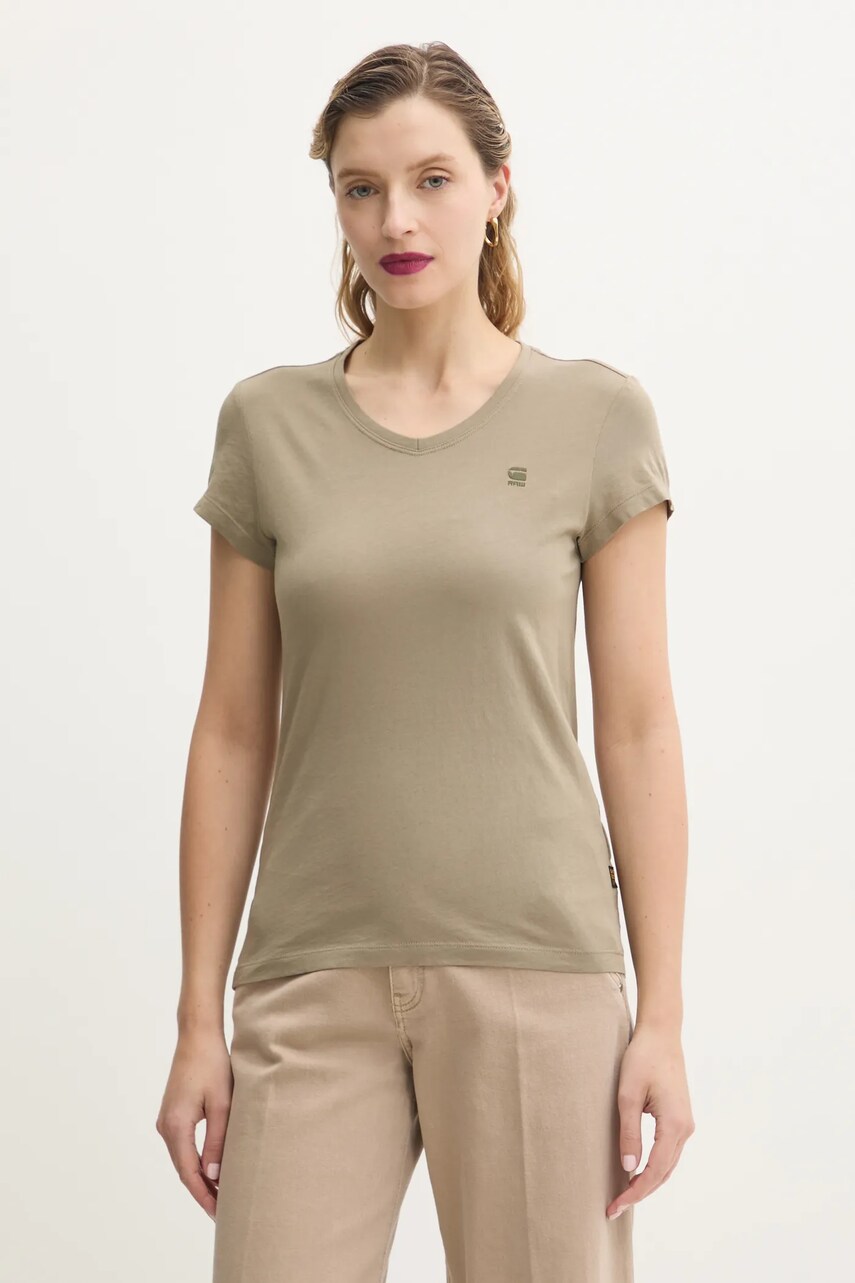 G-Star Raw tricou din bumbac culoarea verde, D24533-4107