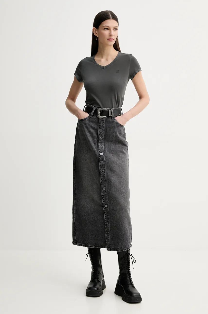 Хлопковая футболка G-Star женский цвет чёрный Хлопковая футболка G-Star женский цвет чёрный