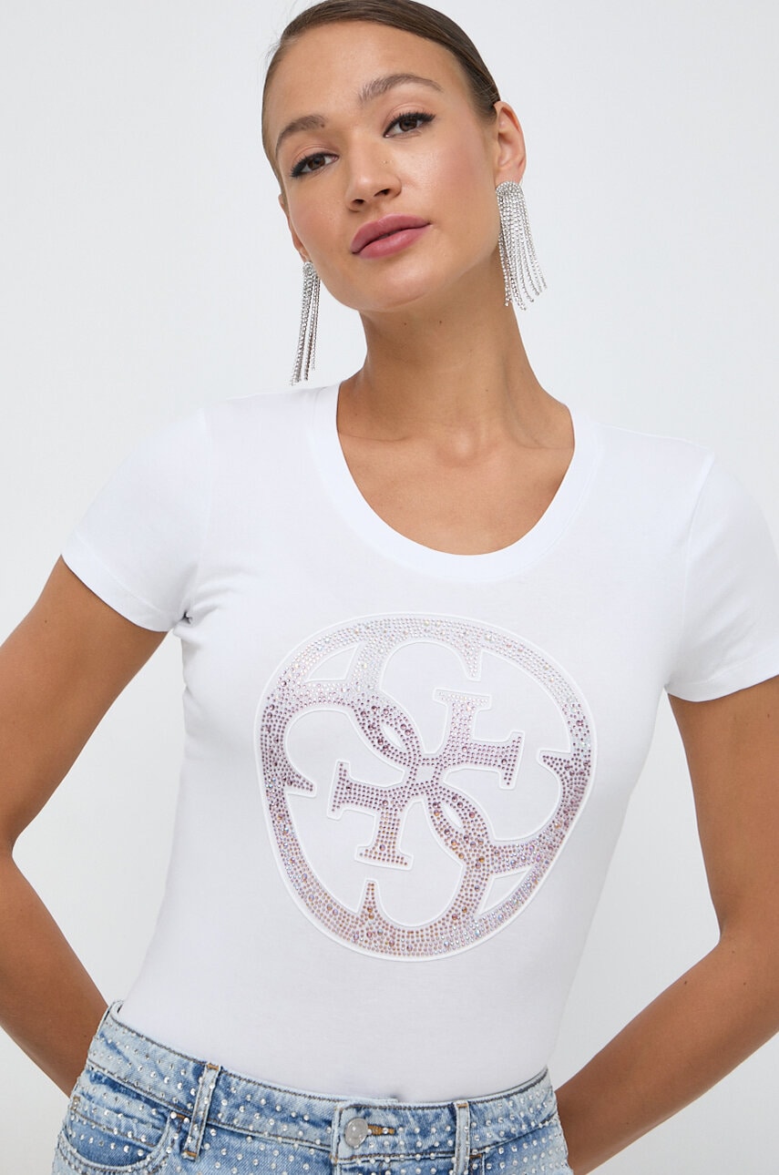 Levně Tričko Guess bílá barva, W4GI29 J1314