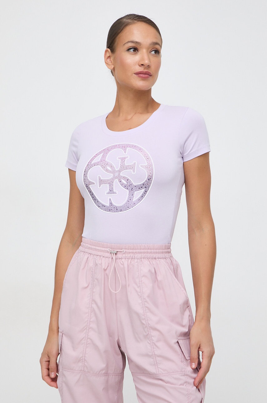 

Тениска Guess в розово W4GI29 J1314, Виолетов